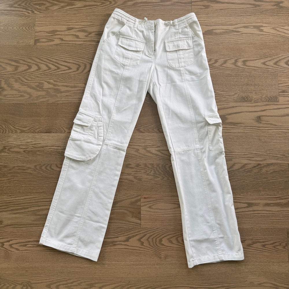 Brandy Melville White Cargo Pants Straight Leg